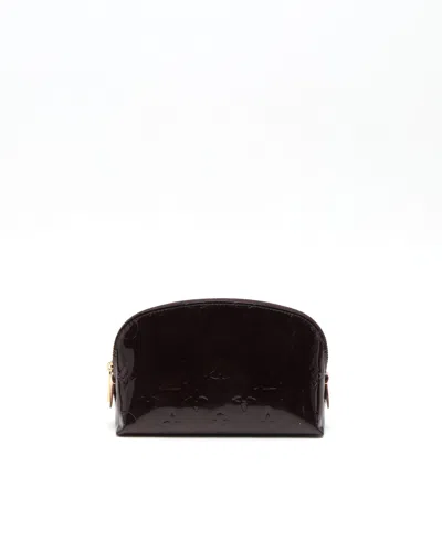 Pre-owned Louis Vuitton Vernis Cosmetic Pouch In Burgundy