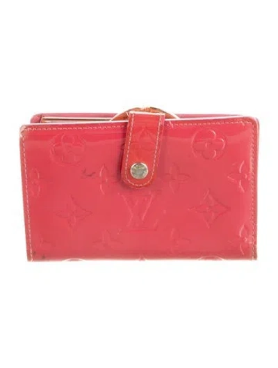 Pre-owned Louis Vuitton Vernis Patent Leather French Purse In Pink