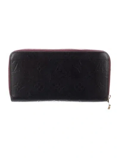 Pre-owned Louis Vuitton Vernis Patent Leather Zippy Wallet In Black