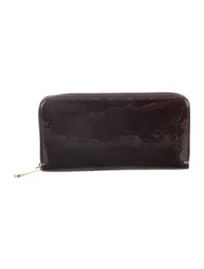 Pre-owned Louis Vuitton Vernis Patent Leather Zippy Wallet In Brown