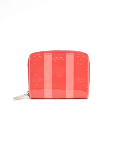 Pre-owned Louis Vuitton Vernis Zippy Around Card Holder In Pink