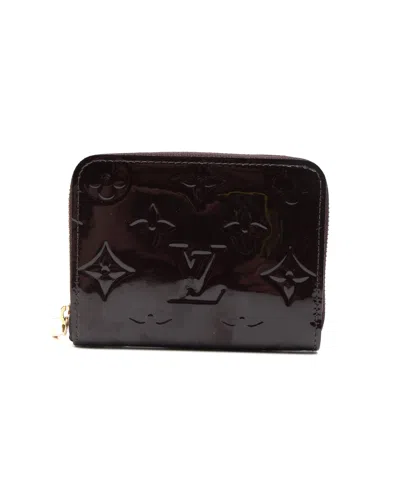 Pre-owned Louis Vuitton Vernis Zippy Coin Purse In Burgundy