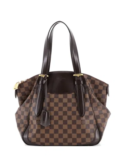 Pre-owned Louis Vuitton Verona Handbag Damier Mm Shoulder Bag In Brown