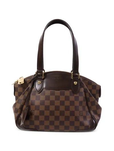 Pre-owned Louis Vuitton Verona Pm Damier Canvas Tote Bag In Brown