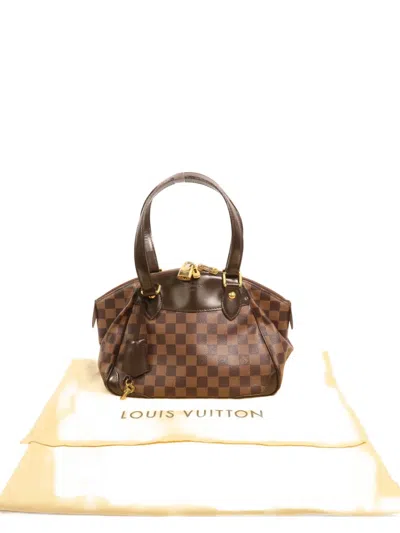 Pre-owned Louis Vuitton Verona Pm Damier Ebene Canvas Tote Bag In Brown