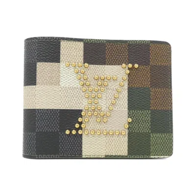 Pre-owned Louis Vuitton Vert Coated Canvas Wallet (bi-fold) ()