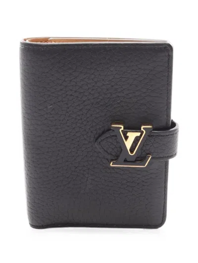 Pre-owned Louis Vuitton Vertical Bi-fold Wallet In Black
