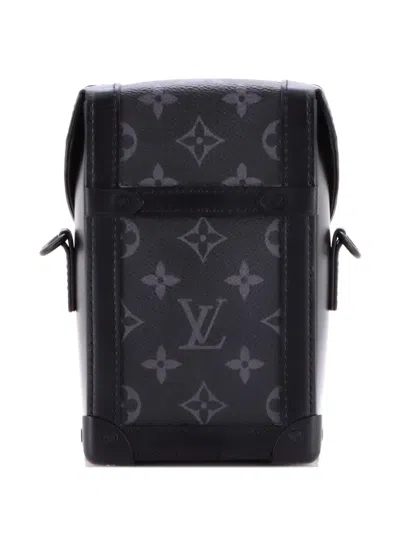Pre-owned Louis Vuitton Vertical Trunk Wearable Wallet Monogram Eclipse Canvas Shoulder Bag In Black