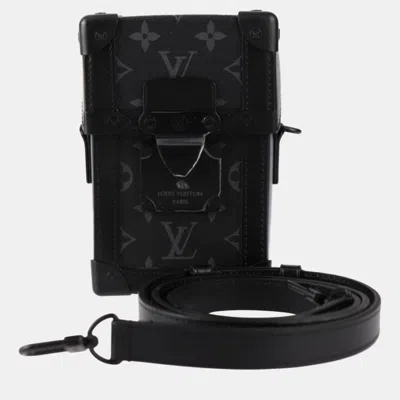 Pre-owned Louis Vuitton Vertical Trunk Wearable Wallet Monogram Eclipse Leather Black