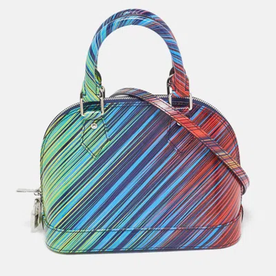 Pre-owned Louis Vuitton Vert/rouge Tropical Epi Leather Alma Bb Bag In Multicolor