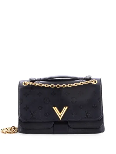 Pre-owned Louis Vuitton Very Chain Bag Monogram Leather Shoulder Bag In Black