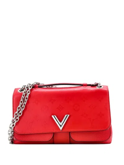 Pre-owned Louis Vuitton Very Chain Bag Monogram Leather Shoulder Bag In Red