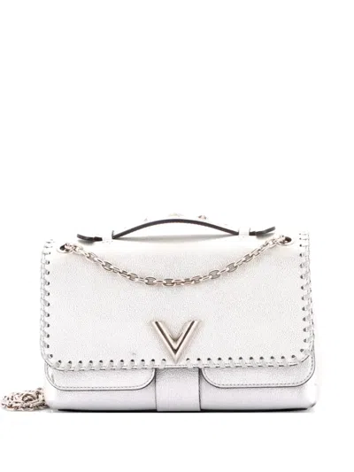 Pre-owned Louis Vuitton Very Chain Bag Whipstitch Leather Shoulder Bag In Silver
