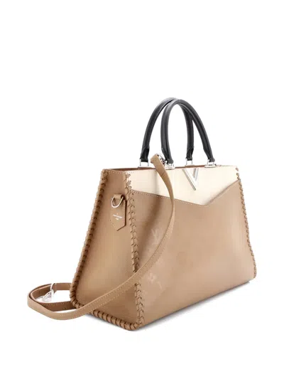 Pre-owned Louis Vuitton Very Zipped Monogram Leather Tote Bag In Brown