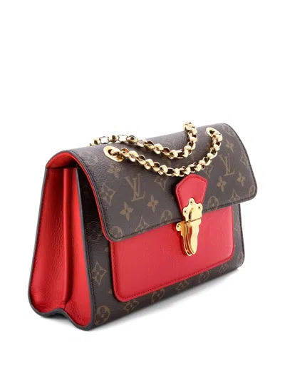 Pre-owned Louis Vuitton Victoire Handbag Monogram Canvas And Leather Shoulder Bag In Brown