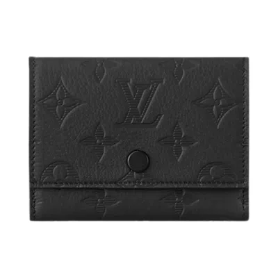 Pre-owned Louis Vuitton Victor Wallet 'black Monogram Shadow Embossed Cowhide Leather' | Men's Size Onesize