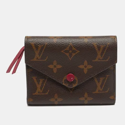 Pre-owned Louis Vuitton Victorine Fuchsia Monogram Canvas Trifold Wallet In Pink