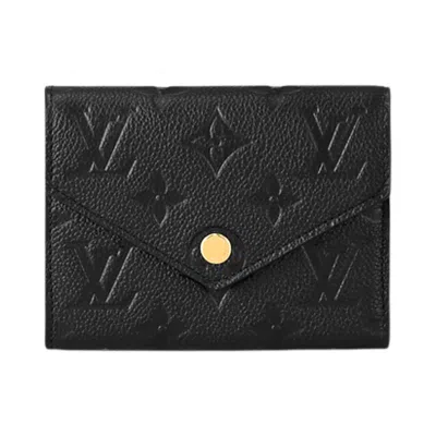 Pre-owned Louis Vuitton Victorine Wallet 'black Monogram Embossed Empreinte Cowhide Leather' | Women's Size On