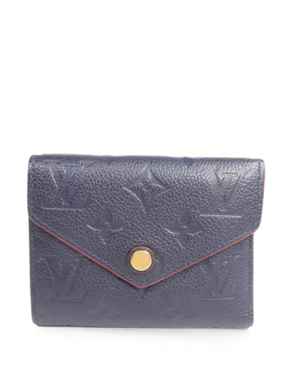 Pre-owned Louis Vuitton Victorine Wallet In Blue