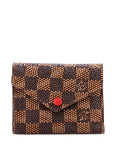 Pre-owned Louis Vuitton Victorine Wallet Damier Small Wallets In Brown