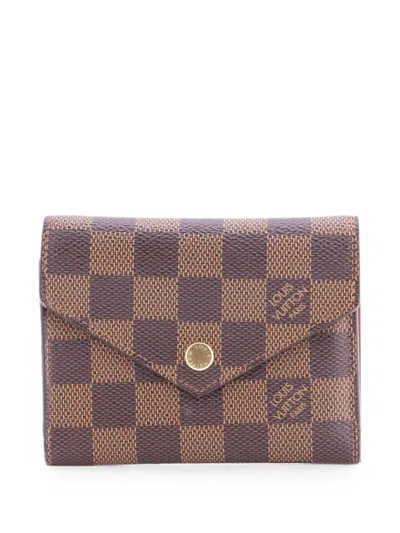 Pre-owned Louis Vuitton Victorine Wallet Damier Small Wallets In Brown