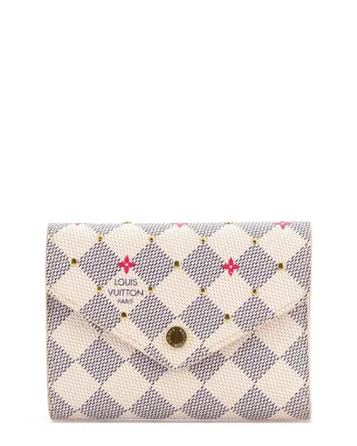 Pre-owned Louis Vuitton Victorine Wallet Flower Printed Studded Damier (authentic Pre-loved)
