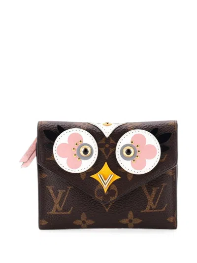 Pre-owned Louis Vuitton Victorine Wallet Limited Edition Lovely Birds Monogram Canvas Small Wallets In Brown