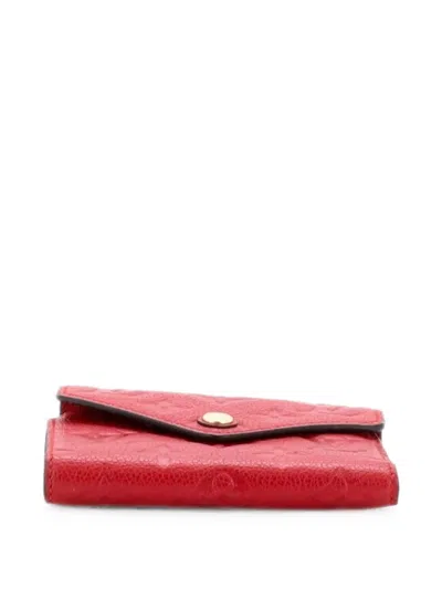 Pre-owned Louis Vuitton Victorine Wallet Monogram Empreinte Leather Small Wallets In Red