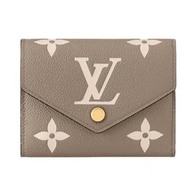 Pre-owned Louis Vuitton Victorine Wallet 'tourterelle Gray/cream Monogram Embossed Empreinte Cowhide Leather'