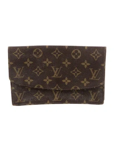 Pre-owned Louis Vuitton Vintage 1986 Porte-trésor Étui Papier Wallet In Brown