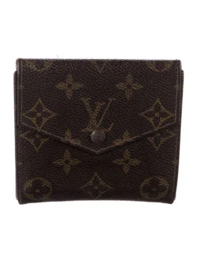 Pre-owned Louis Vuitton Vintage 1987 Elise Wallet In Brown