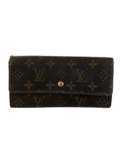 Pre-owned Louis Vuitton Vintage 1987 Sarah Wallet In Brown