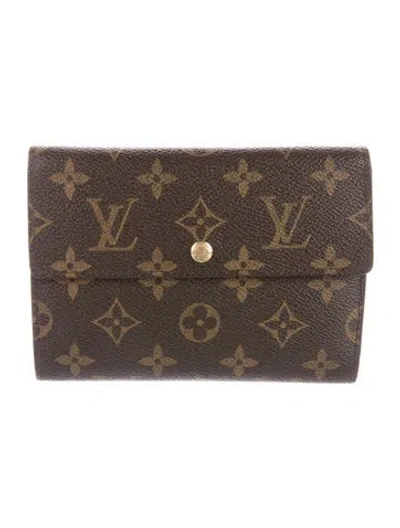 Pre-owned Louis Vuitton Vintage 1990 Porte-trésor Étui Papier Wallet In Brown