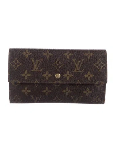 Pre-owned Louis Vuitton Vintage 1991 International Wallet In Brown