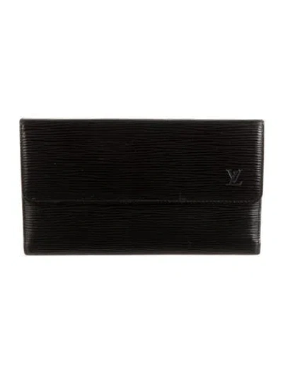 Pre-owned Louis Vuitton Vintage 1991 Porte Trésor International Wallet In Black