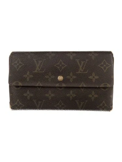 Pre-owned Louis Vuitton Vintage 1993 International Wallet In Brown
