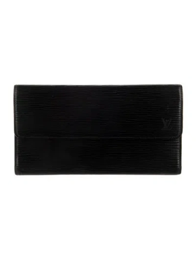 Pre-owned Louis Vuitton Vintage 1993 Sarah Wallet In Black