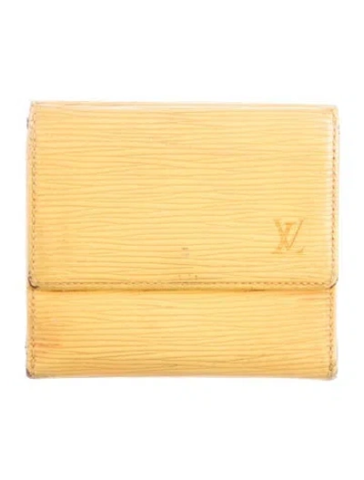 Pre-owned Louis Vuitton Vintage 1994 Elise Wallet In Yellow