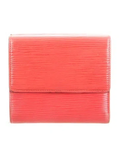 Pre-owned Louis Vuitton Vintage 1995 Elise Wallet In Red