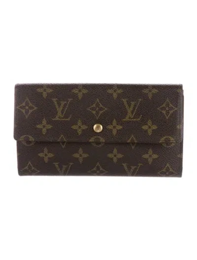 Pre-owned Louis Vuitton Vintage 1995 Porte Trésor International Wallet In Brown