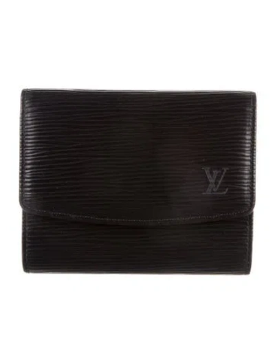 Pre-owned Louis Vuitton Vintage 1996 Elise Wallet In Black
