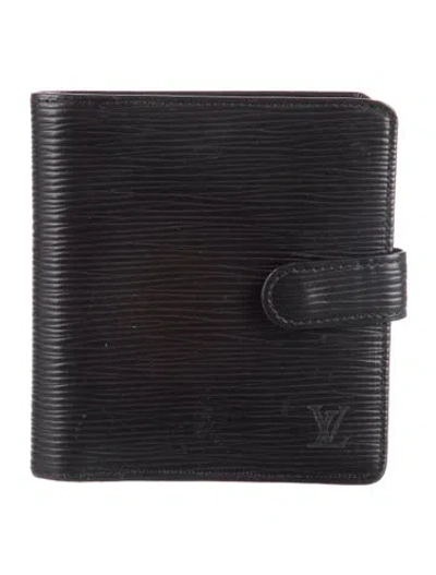 Pre-owned Louis Vuitton Vintage 1997 Compact Wallet In Black