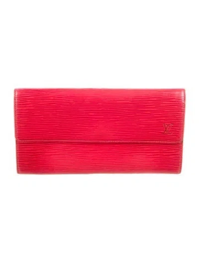 Pre-owned Louis Vuitton Vintage 1998 Sarah Wallet In Red