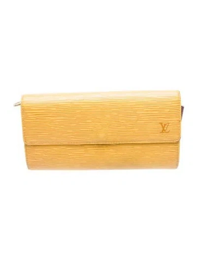 Pre-owned Louis Vuitton Vintage 1999 Sarah Wallet In Yellow