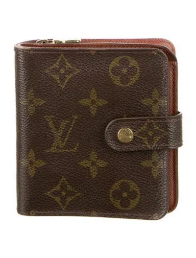 Pre-owned Louis Vuitton Vintage 2000 Compact Zippé Wallet In Brown