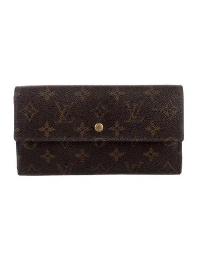 Pre-owned Louis Vuitton Vintage 2000 Porte Trésor International Wallet In Brown