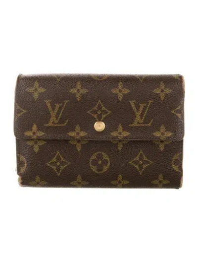 Pre-owned Louis Vuitton Vintage 2000 Porte-trésor Étui Papier Wallet In Brown