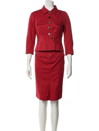 Pre-owned Louis Vuitton Vintage 2000's Skirt Suit In Red