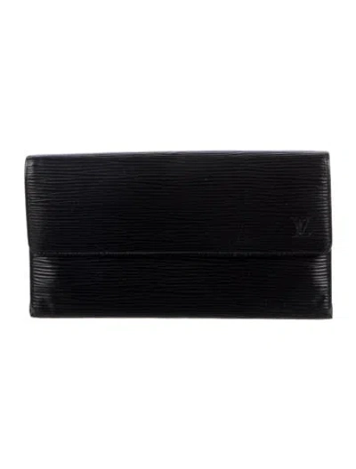 Pre-owned Louis Vuitton Vintage 2001 Porte Trésor International Wallet In Black