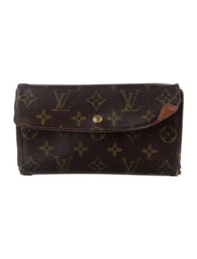 Pre-owned Louis Vuitton Vintage 2001 Porte Trésor International Wallet In Brown
